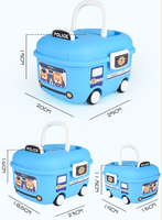 Boîte de rangement de jouets pour enfants en forme de dessin animé avec roues en PP pour l'organisation d'articles divers dans la famille et le salon