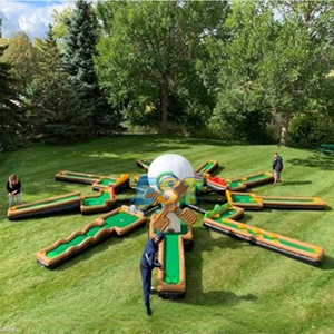 Ngoài trời vui vẻ Inflatable <span class=keywords><strong>Mini</strong></span> Golf Set cho trẻ em và người lớn xách tay sân golf với những trở ngại cho các sự kiện bên - Product Image 2