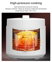 Cuisinière à pression intelligente haute performance 5L 900W, appareil de cuisine électrique multifonctionnel à haute efficacité énergétique avec minuterie programmable 24H