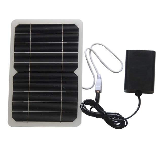 5W Solar Oxygen Aerator Pump with Dual Outlets for Fishing Aquarium Rechargeable Battery Solar Panel Charger