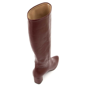 Phụ Nữ Vừa Gót Rộng HƠN Bê Khởi Động Giày Vòng Ngón Chân Chỉ Chunky Gót Đầu Gối Cao Khởi Động Cho Phụ Nữ - Product Image 3