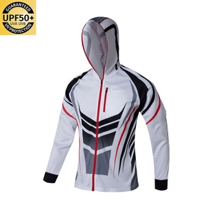 UPF50+ Sun Protection Moisture Wicking Polyester Spandex Fishing Wear Men's Long Sleeve Zipper Hiking Shirt Uv Fishing Shirts - Product Image 2
