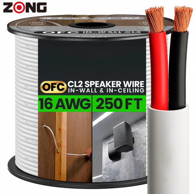 ZONG Customized Stranded Insulated PVC Jacket Electric Wire AWG 4-14 Stranded Copper Power Speaker Cable for Monitor Application