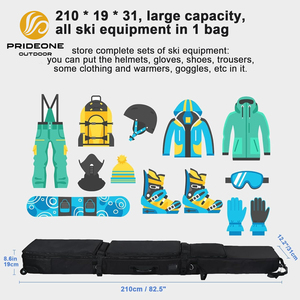 Borsa da sci 2023 personalizzata per viaggi aerei con ruote di grande capacità regolabile borsa da sci <span class=keywords><strong>imbottita</strong></span> borsa da Snowboard - Product Image 2