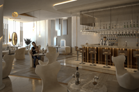 Conception réaliste de restaurants, design de comptoirs de bar de salon d'hôtel de luxe, fabrication de mobilier moderne pour bars et restaurants
