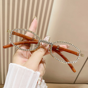 Oval <b>Sunglasses</b> For Women Rhinestone Embellished PC Frame UV400 Protection Type 3 Lenses Retro Style - Product Image 4