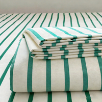 Parure de draps Queen 100% Coton Percale Certifiée OEKO-TEX Écologique Infroissable Fraîche et Confortable Rayée Assortie avec Drap-housse