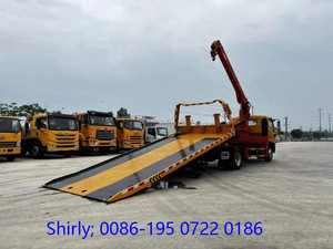 Dongfeng รถบรรทุกพ่วงรถเครน5ton, รถบรรทุกพ่วงถาดเอียงพื้นเรียบ8-10ตัน - Product Image 4