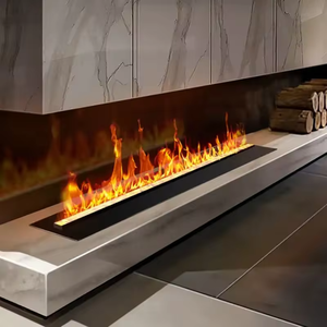 Italian Minimalist LED Simulation Flame <strong>TV</strong> Cabinet <strong>Fireplace</strong> Rock Panel Countertop <strong>with</strong> a Strong Sense of Technology - Product Image 1