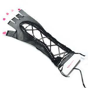 Gants en maille punk sexy à demi-doigts pour hommes et femmes Mitaines en résille New Party Gants longs noirs - Product Image 5