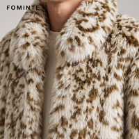 Manteau en fausse fourrure pour femme, imprimé léopard, chaud et épais, mi-long, style streetwear, tendance, en stock