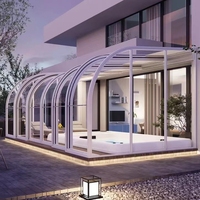 Cerramiento de Patio para Terraza de Villa, Diseño de Jardín para el Hogar, Ventanas de Aluminio para Balcón, Solárium para Granja, Resistente a Huracanes