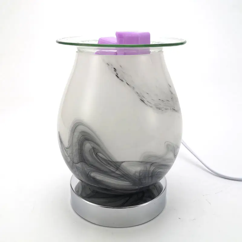 glass wax melt burners traditional ink painting style candle warmer lamp electric tart warmers wholesale B0719