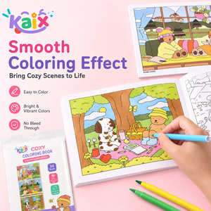 Libro da Colorare KAIX con Effetto di Colorazione Morbida, 24 Fogli di Grande Formato, Pagine con Scene Calde, Libro da Disegno per Regalo Familiare, Confezioni per la Vendita al Dettaglio - Product Image 2