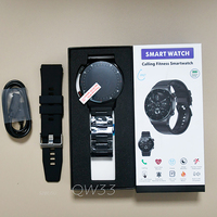 Jam Tangan Pintar QW33 Kualitas Tinggi Terbaru 2024 untuk Pria, Smartwatch Olahraga Kebugaran, Dapat Menjawab Panggilan, NFC, dengan 2 Tali Logam