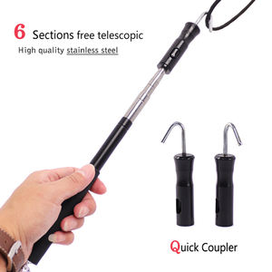 Snelkoppeling Touwhaak Telescopische paal Roestvrij staal Multifunctionele telescopische staaf met kleine haak voor haakgordijn - Product Image 3