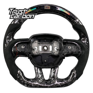 Volante Sportivo in Fibra di Carbonio Forgiata Bianca con LED Intelligenti per <span class=keywords><strong>Dodge</strong></span> <span class=keywords><strong>Charger</strong></span> e Challenger SRT 2019-2023 - Product Image 1