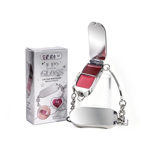 Baume et brillant à lèvres minéral végétalien 2-en-1 avec miroir intégré, finition scintillante 4 couleurs, cadeau maquillage - Product Image 5