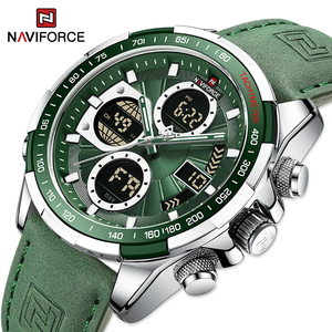 <span class=keywords><strong>NAVIFORCE</strong></span> นาฬิกาข้อมือผู้ชายสำหรับมัลติฟังก์ชั่นโครโนกราฟสปอร์ต 3ATM กันน้ำพร้อมนาฬิกาปลุกแสดงวันและวันที่นาฬิกาของขวัญสำหรับผู้ชาย - Product Image 1