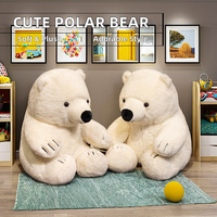 Poupée câlin en peluche avec ours blanc doux, peluche mignonne pour enfants, tissu en coton PP, rembourrage en coton, soulagement du stress, nouvel arrivage