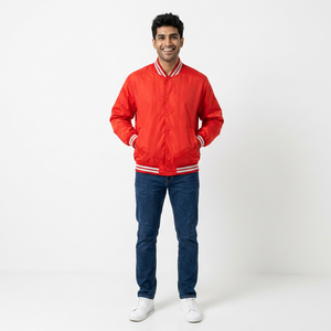 <b>Men</b> Unisex Casual Winter Satin Varsity <b>Jacket</b> 100% Cotton Stand Breathable Button Decoration Front Customizable College <b>Baseball</b> - Product Image 1