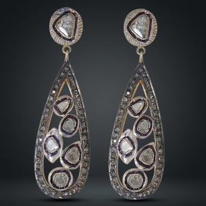 Pendientes de Plata 925 con Baño de Oro, Diseño de Gota de Agua, Estilo Vintage con Diamantes, para Mujer, Ideales para Bodas, Art Palace - Product Image 1