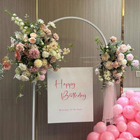 Décor floral artificiel rose en soie pour arche de mariage, guirlande murale, centre de table allée et studio de diffusion en direct