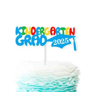 Детский сад, 2025 блестящие бумажные украшения для торта, товары для украшения вечеринки, баннеры для выпускных вечеринок - Product Image 5