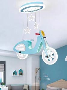 Nouveau design de lustre de dessin animé lampe à LED salon mignon vélo moto plafonnier pour enfants - Product Image 5