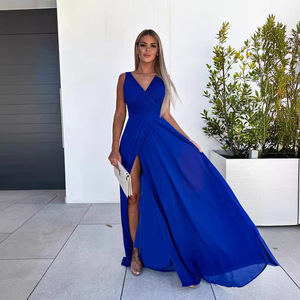 ODM produzione Sexy donna Maxi abito personalizzato OEM estate solido Strap <span class=keywords><strong>Spaghetti</strong></span> tromba/sirena eco-friendly di alta qualità <span class=keywords><strong>Royal</strong></span> - Product Image 5