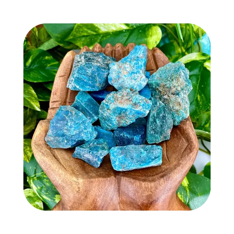 Atacado de cristais de rocha natural ásperos, quartzo de apatita azul cru, artesanato com pedras semipreciosas para decoração de quartos e jardins