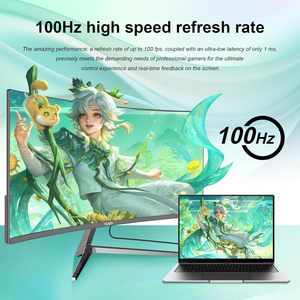 Djiex จอภาพสำหรับเล่นเกม FHD โค้งขนาด24นิ้วความละเอียด1920x1080P 100Hz อัตราการรีเฟรชสัดส่วนภาพ16:9ตามหลักสรีรศาสตร์จอภาพที่บ้านเอียง - Product Image 3