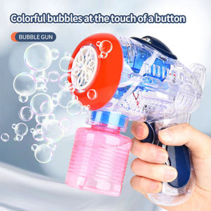 Juguete de Burbujas Transparente para Niños, Pistola de Burbujas Eléctrica con Luces de Colores y Solución para Burbujas, Regalo Divertido para Actividades al Aire Libre - Product Image 3