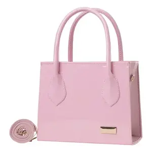 Bolso de Mano Vintage Rosa para Mujer Fana Jena con Cierre de Cremallera, Dos Correas, Decoración de Letras, Logotipo Personalizado, Material de Cuero, Cruzado - Product Image 4