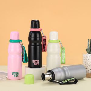 Gourde isotherme colorée de 520 ml avec lanière, mignonne et portable, en acier inoxydable 316, grande capacité, pour sports de plein air et voyage - Product Image 1