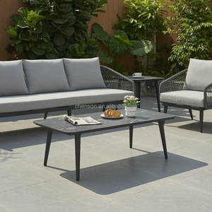 Ensemble d'extérieur en aluminium <span class=keywords><strong>de</strong></span> haute qualité, canapé <span class=keywords><strong>de</strong></span> <span class=keywords><strong>jardin</strong></span> d'hôtel tressé avec <span class=keywords><strong>table</strong></span> <span class=keywords><strong>basse</strong></span> en HPL - Product Image 3