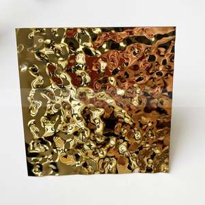 EX259 Ss 304 Embossed <b>Sheets</b> Golden Color Ceiling Wall Water Ripple Stamped Decorative Stainless Steel <b>Sheet</b> Plate - Product Image 1