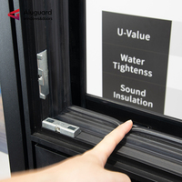 Ventanas de Doble Vidrio de Aluminio de Triple Panel de Alta Calidad, Estilo Americano, Ventana Oscilobatiente