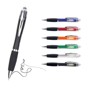 Bolígrafo de Plástico 2 en 1 con Punta Táctil y Luz LED, Personalizado con Logotipo Impreso para Publicidad, para Pantallas de Teléfonos Móviles - Product Image 1