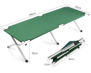 Lit de camping pliable ultra-large en alliage d'aluminium March Tactics Light pour l'extérieur - Product Image 1