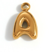 SUMMLY Tendance Vintage Simple Plaqué Or 18 Carats Acier Inoxydable Étanche Mini Breloques Lettres Accessoires Bijoux de Mode