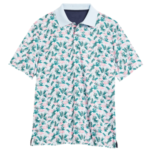 Camiseta Polo de Algodón para Hombre 6592 MAA B898-01-02, Manga Corta, Resistente, Gruesa, con Bordado de Flores, Rayas y Color Sólido - Product Image 4
