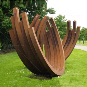 Escultura de Anillo de Acero Corten de Arte Urbano Moderno, Gran Estatua Circular de Metal Abstracta para Parques Públicos y Rediseño de Jardines de Villas - Product Image 6