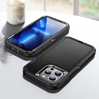 Coque de protection hybride 3 en 1 antichoc pour iPhone 16 Pro Max 15 14 Pro 13 12 11 XR, protection robuste et résistante