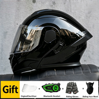 Casque intégral modulaire rabattable avec Bluetooth intégré, casque unisexe pour moto électrique, moto de rue