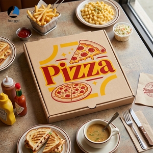 Boîte à pizza carrée portable haut de gamme, écologique et réutilisable en <span class=keywords><strong>carton</strong></span> ondulé de qualité alimentaire, emballage durable et recyclable avec gaufrage - Product Image 1