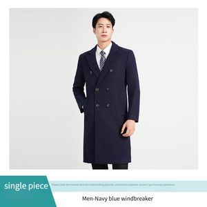 Abrigo Profesional Grueso de Doble Botonadura para Otoño e Invierno, para Hombre y Mujer, Negro, Atuendo Formal, para Viajeros Diarios, <span class=keywords><strong>Vendedores</strong></span>, para Usar en la Oficina, Largo - Product Image 6