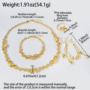 Fashion Bridal Jewelry 18K Gold Plated Brass Zircon Flower Ball Necklace <b>Bracelet</b> Ring Earrings Wedding & Party <b>Set</b> - Product Image 6