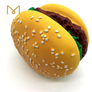 Promozione Eco friendly Squeaky Hamburger Pane Pet <span class=keywords><strong>Cheeseburger</strong></span> Cibo Lattice di Gomma Giocattolo Del Cane di Trasporto Del Campione - Product Image 4