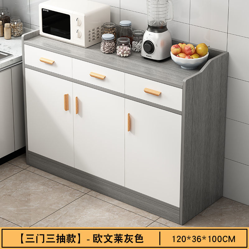 [Three doors, three drawers] Gray + White 120cm